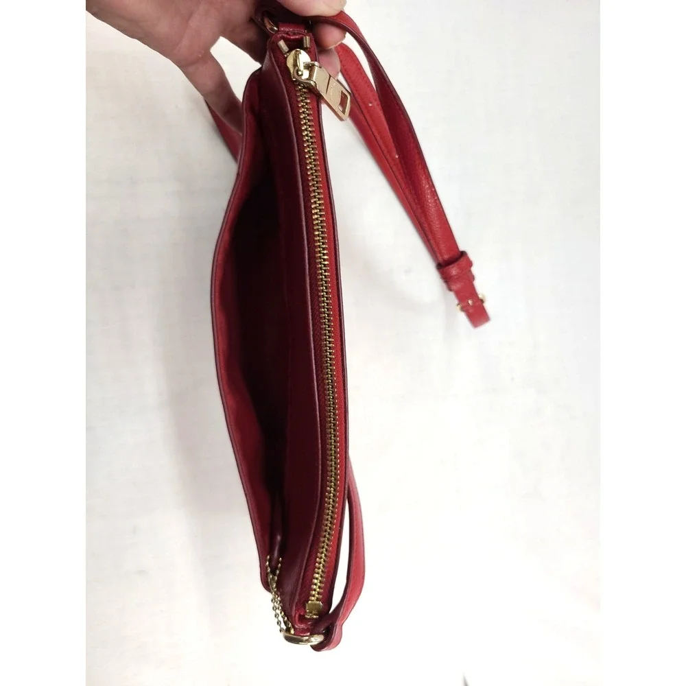 Coach Red Crossgrain Leather Crossbody Bag